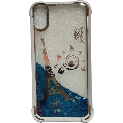 iPhone XR Waterfall Protective Case Silver Eiffel Tower